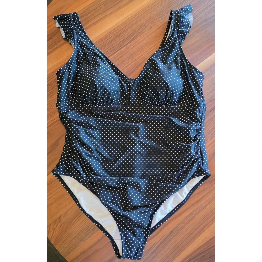 Women's Size 22W Flounce Tummy Control Full Coverage One Piece Swimsuit (253)